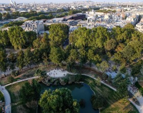 View of the gardens and Paris