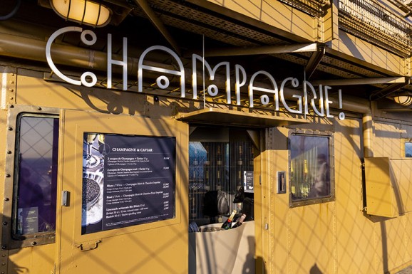 Champagne bar at the top of the Eiffel Tower