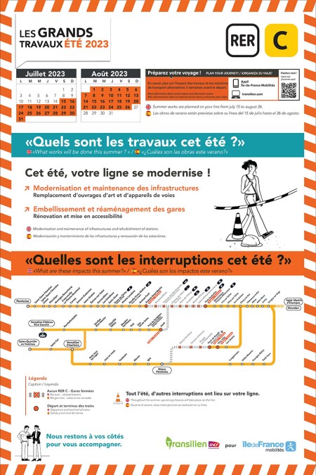 Information about work on the RER C line
