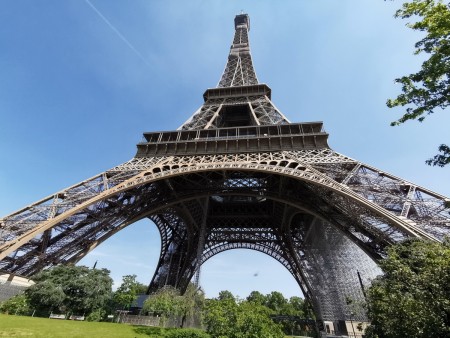 View of the Eiffel Tower from the gardens