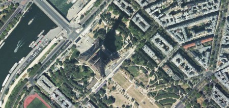 Aerial photo of the Eiffel Tower