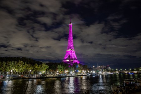 Eiffel Tower in pink