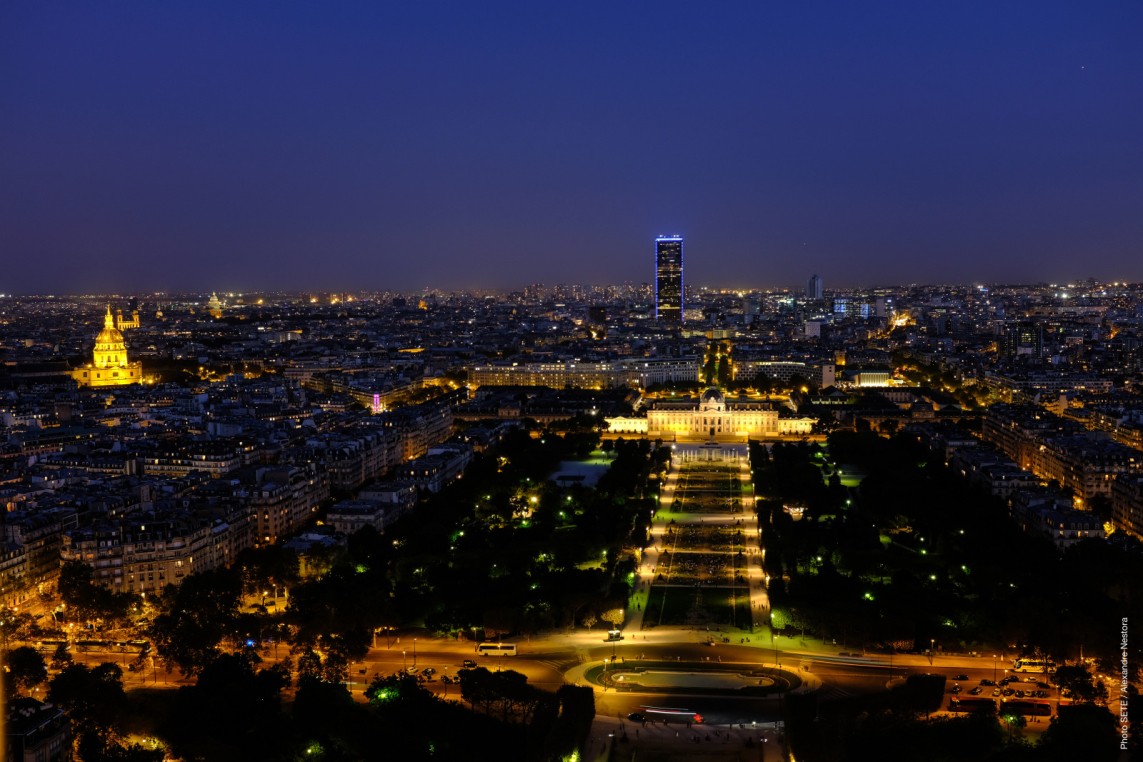 View of the Champ-de-Mars at night