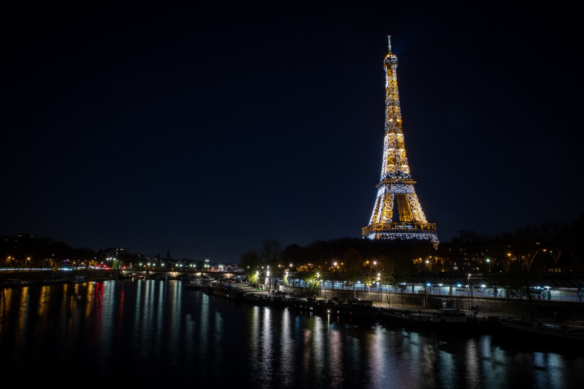 The Eiffel Tower at night