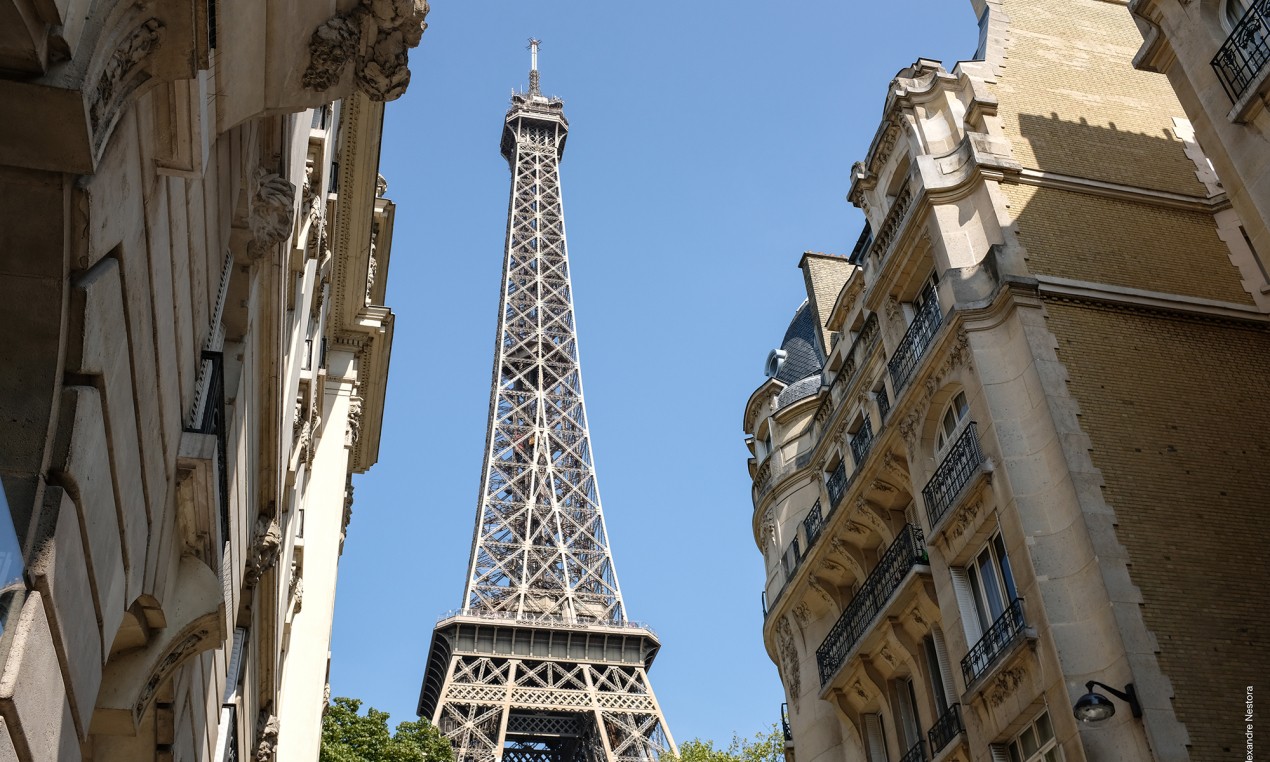 The Eiffel Tower close up