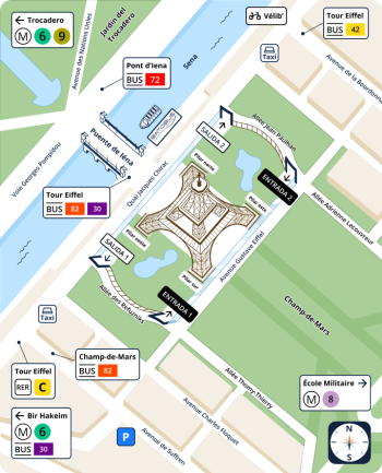 Plano de zona de la Torre Eiffel